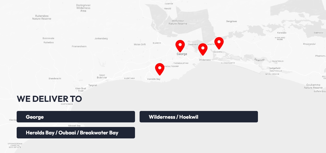 AM Skips - we deliver to George, Wilderness, Hoekwil, Herolds Bay, Oubaai and Breakwater Bay
